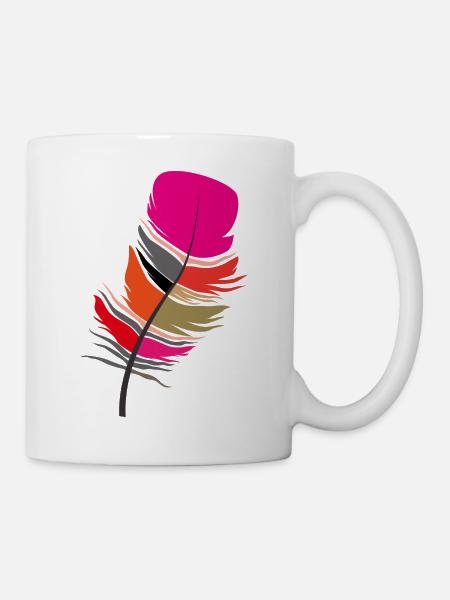 plume perroquet - Mug blanc - blanc