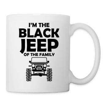 Je suis les jeeps noires de la famille - Mug blanc - blanc - Droite