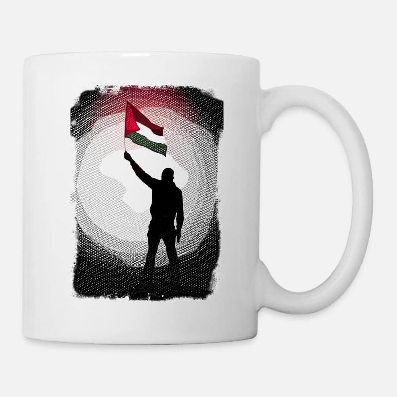Palestine Drapeau Vies Comptent P5 - Mug blanc - blanc