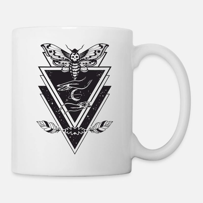 Style boho et mistique papillon et lune - Mug blanc - blanc