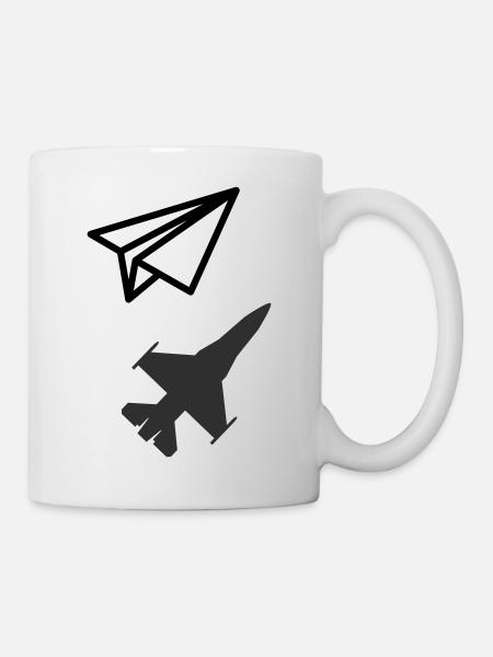 Avion en papier - Garder son âme d'enfant - Mug blanc - blanc