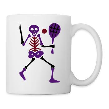 Skelett Skull Knochen Sport Tennisspieler - Tasse - Weiß - Rechts