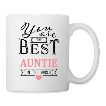 Best Auntie - Beste Tante, Patentante Geschenkidee - Tasse - Weiß - Rechts