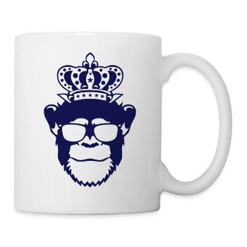 monkey crown king head face logo - Mug - white - Right