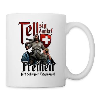 Schweiz, Nationalfeiertag, 1. August - Tasse - Weiß - Rechts