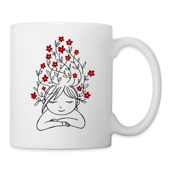 Girls with flowers - Mug - white - Right
