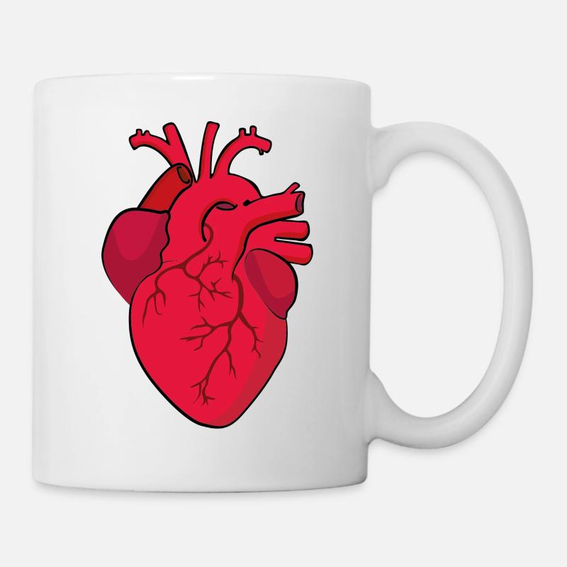 coeur anatomique - Mug blanc - blanc