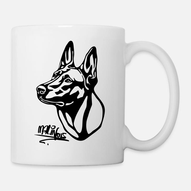 Malinois withoutBackground text - Tasse - Weiß