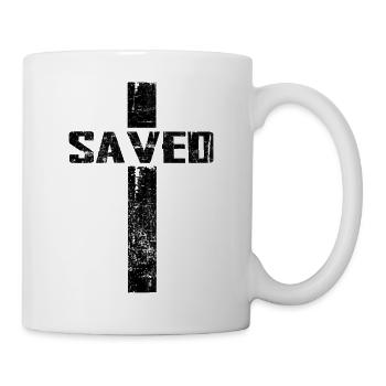 Jésus-Christ Croix - saved by jesus - chemise - Mug blanc - blanc - Droite