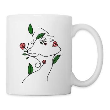 Line-Art woman - Tasse - Weiß - Rechts