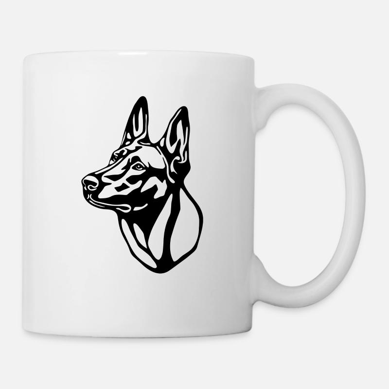 1 Malinois WHITEBackgroundohnetext - Tasse - Weiß