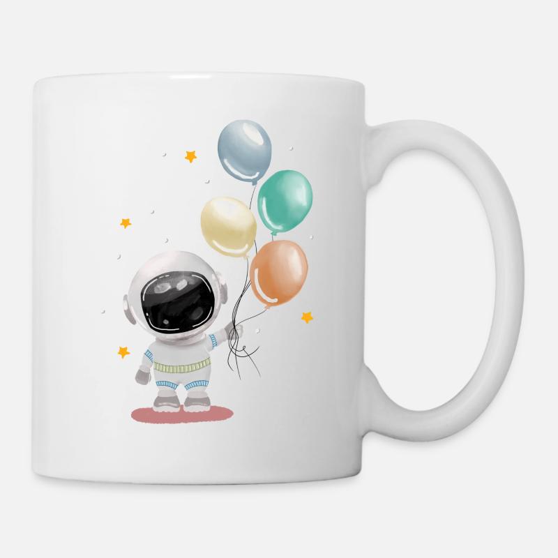 Astronaut mit Luftballons - Tasse - Weiß