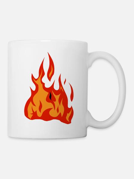 Flamme Feuer brennt - Tasse - Weiß