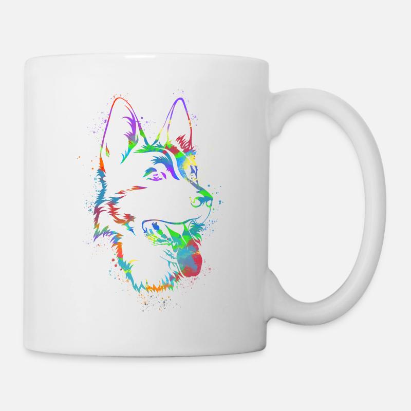 Farbige Schäferhund Hundebesitzer Hundeliebe - Tasse - Weiß