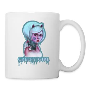 Creepy Girl Pastel Goth Girl Kawaii - Mug blanc - blanc - Droite