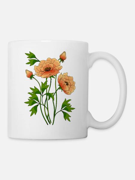 Blumen - Tasse - Weiß