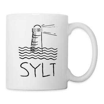Leuchtturm am Meer Sylt - Tasse - Weiß - Rechts