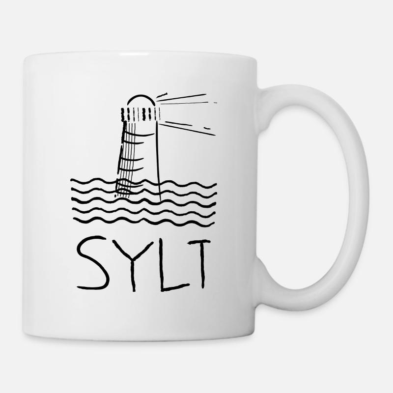 Leuchtturm am Meer Sylt - Tasse - Weiß