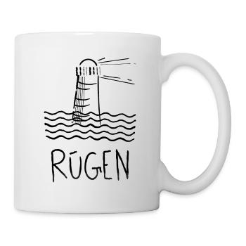Leuchtturm am Meer Rügen - Tasse - Weiß - Rechts