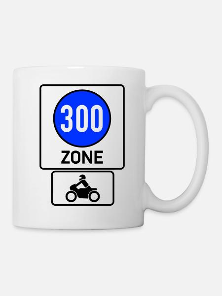 Min. 300km/h Zone moto libre - Mug blanc - blanc