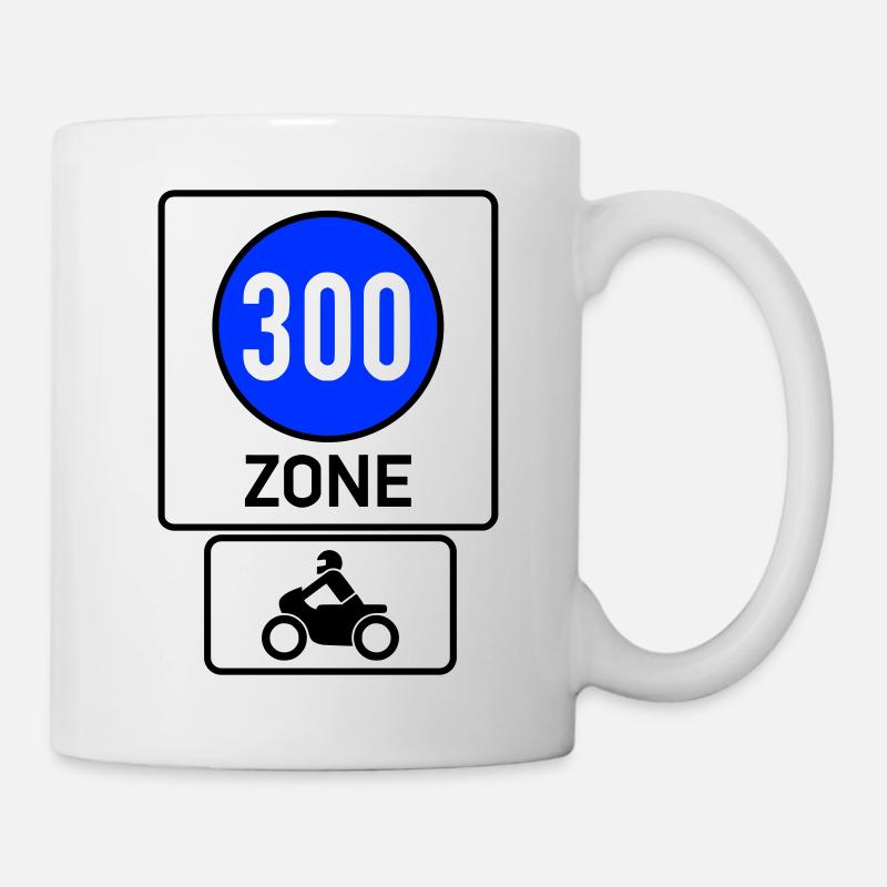 Min. 300km/h Zone moto libre - Mug blanc - blanc