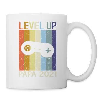 Level Up Papa En 2021 Cadeau Humour Personnalisé - Mug blanc - blanc - Droite