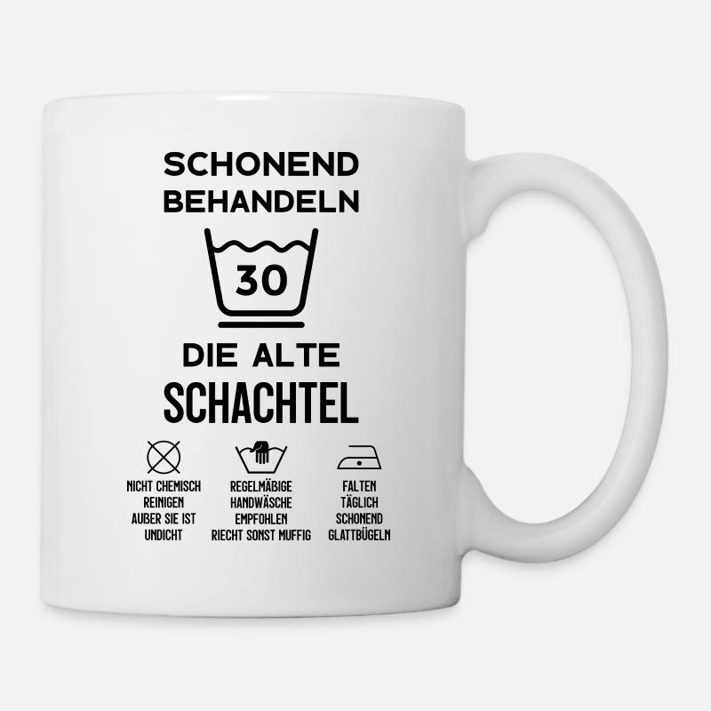 30. GEBURTSTAG SCHONEND BEHANDELN ALTE SCHACHTEL - Tasse - Weiß