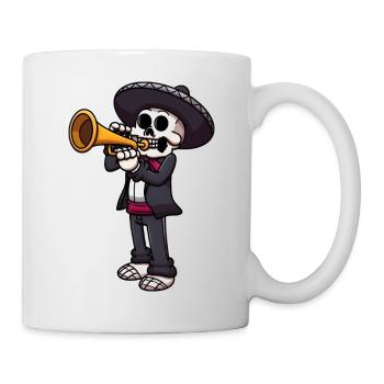Mariachi Skeleton spielt Trompete - Tasse - Weiß - Rechts