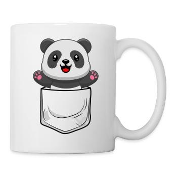 Panda Bear in Breast Pocket Shirt Pocket Pocket - Mug - white - Right