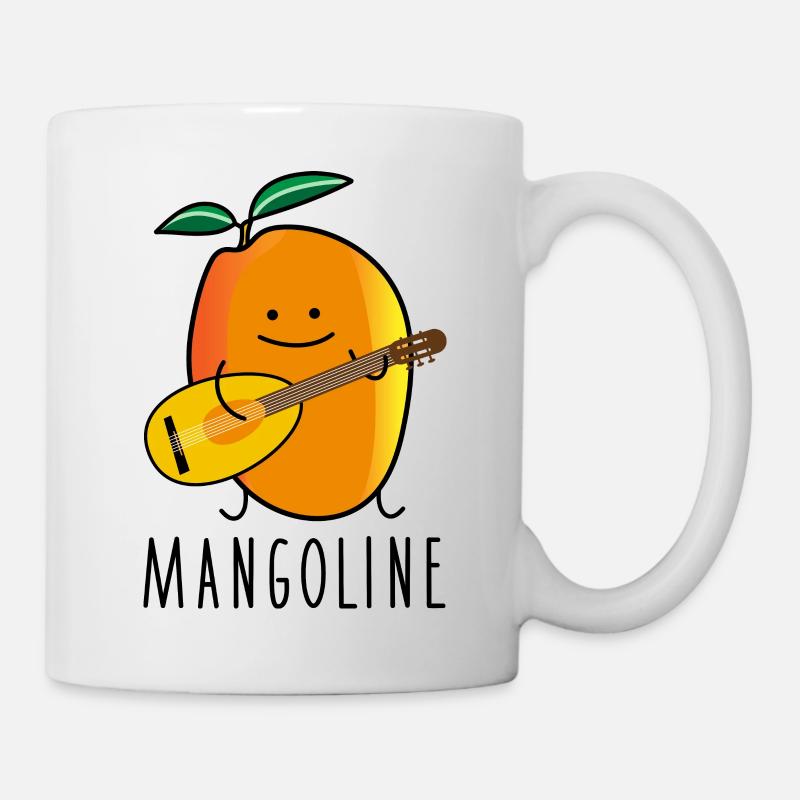 Lustige Mango mit Mandoline - Tasse - Weiß