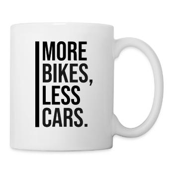 Plus de vélos, moins de voitures. - Mug blanc - blanc - Droite