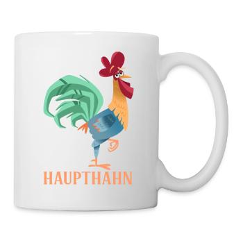 Hahn Spruch Huhn Geschenk - Tasse - Weiß - Rechts