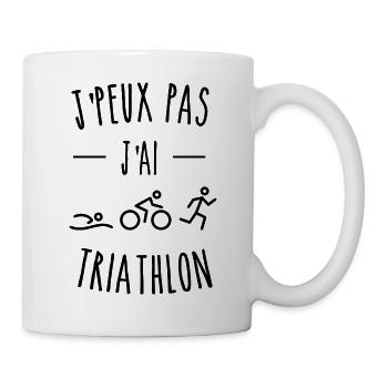 je peux pas j ai triathlon humour sport - Mug blanc - blanc - Droite