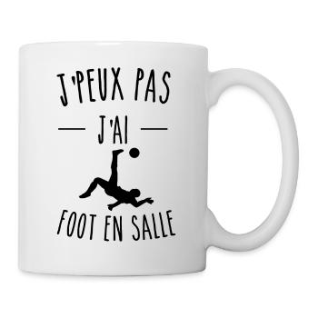 je peux pas j ai foot en salle homme - Mug blanc - blanc - Droite