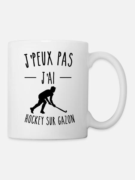 je peux pas j ai hockey sur gazon homme - Mug blanc - blanc