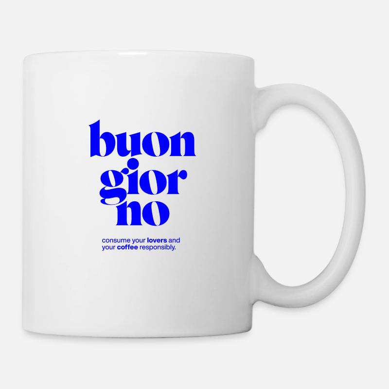 buon giorno: consommer les amoureux et le café de manière responsable - Mug blanc - blanc