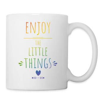 enjoy the little things regenbogen - Tasse - Weiß - Rechts