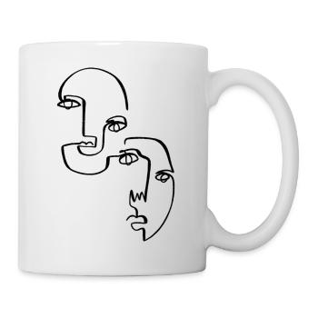 Abstract Faces, Lineart - Mug - white - Right