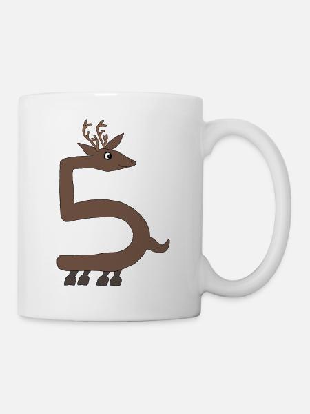 Hirsch 5 - Tasse - Weiß