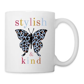 Butterfly - stylish and kind - Tasse - Weiß - Rechts