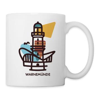 Warnemünde Smart Logo - Tasse - Weiß - Rechts