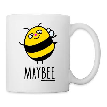 Lustige Biene überlegt - Tasse - Weiß - Rechts