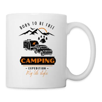 Camping caravans, camping friends born to be free - Mug - white - Right
