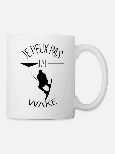Je peux pas j'ai Wakeboard ! - WAKE - Mug blanc - blanc