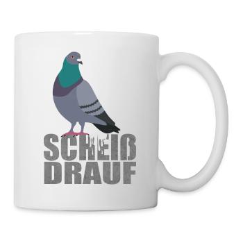 Merde de pigeon dessus - Mug blanc - blanc - Droite