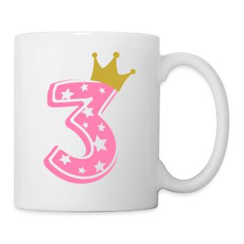 3 Krone 3. Geburtstag 3 Jahre - Tasse - Weiß - Rechts