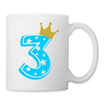 3 Krone 3. Geburtstag 3 Jahre - Tasse - Weiß - Rechts