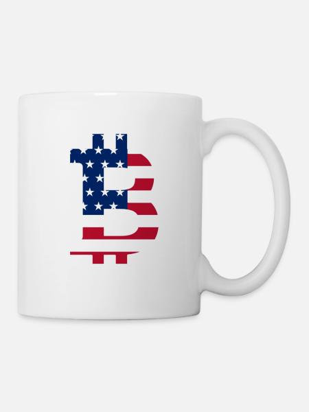 Usa Flag Bitcoin-Bitcoin-Cryptocurrency-Flag - Mug - white