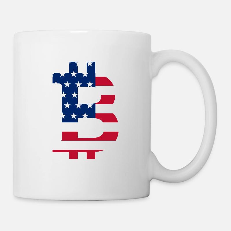 Usa Flag Bitcoin-Bitcoin-Cryptocurrency-Flag - Mug - white