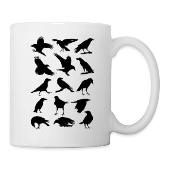 Corbeaux, corbeaux, oiseaux, corbeaux, corvus, corbeau aux choux - Mug blanc - blanc - Droite
